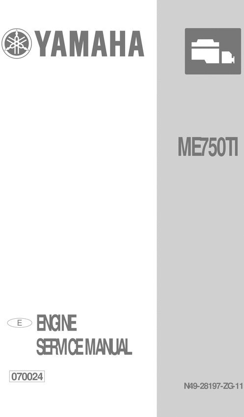 Product picture Yamaha service manual ME750TI